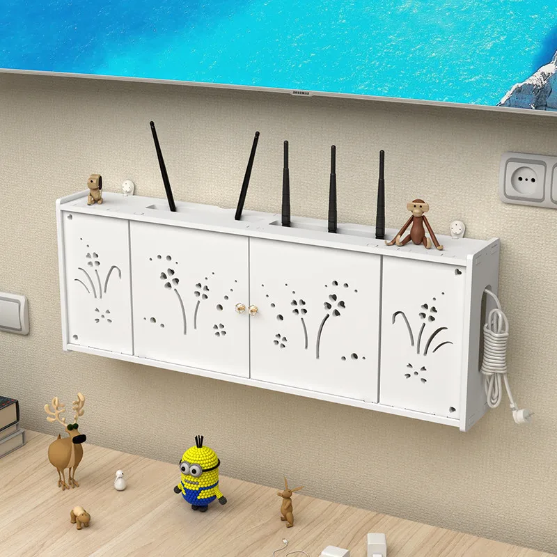 Беспроводной роутер коробка для хранения гостиной Розетка wifi декорация Панч- настенная ТВ-приставка стойка pf83012