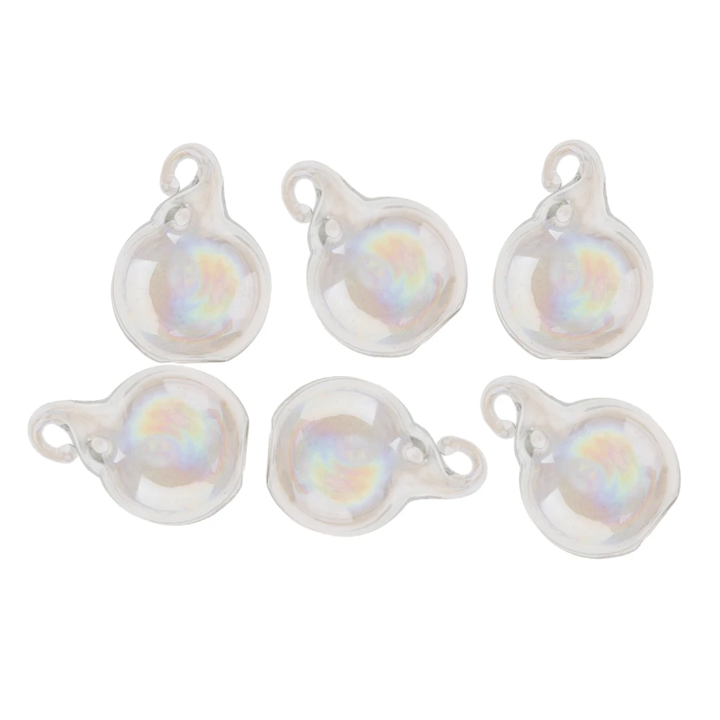 6 Pcs Mini Empty Small Wishing Bottles Rainbow Glass Bottle Charm Pendant for Necklace Earrings DIY Jewelry Making 