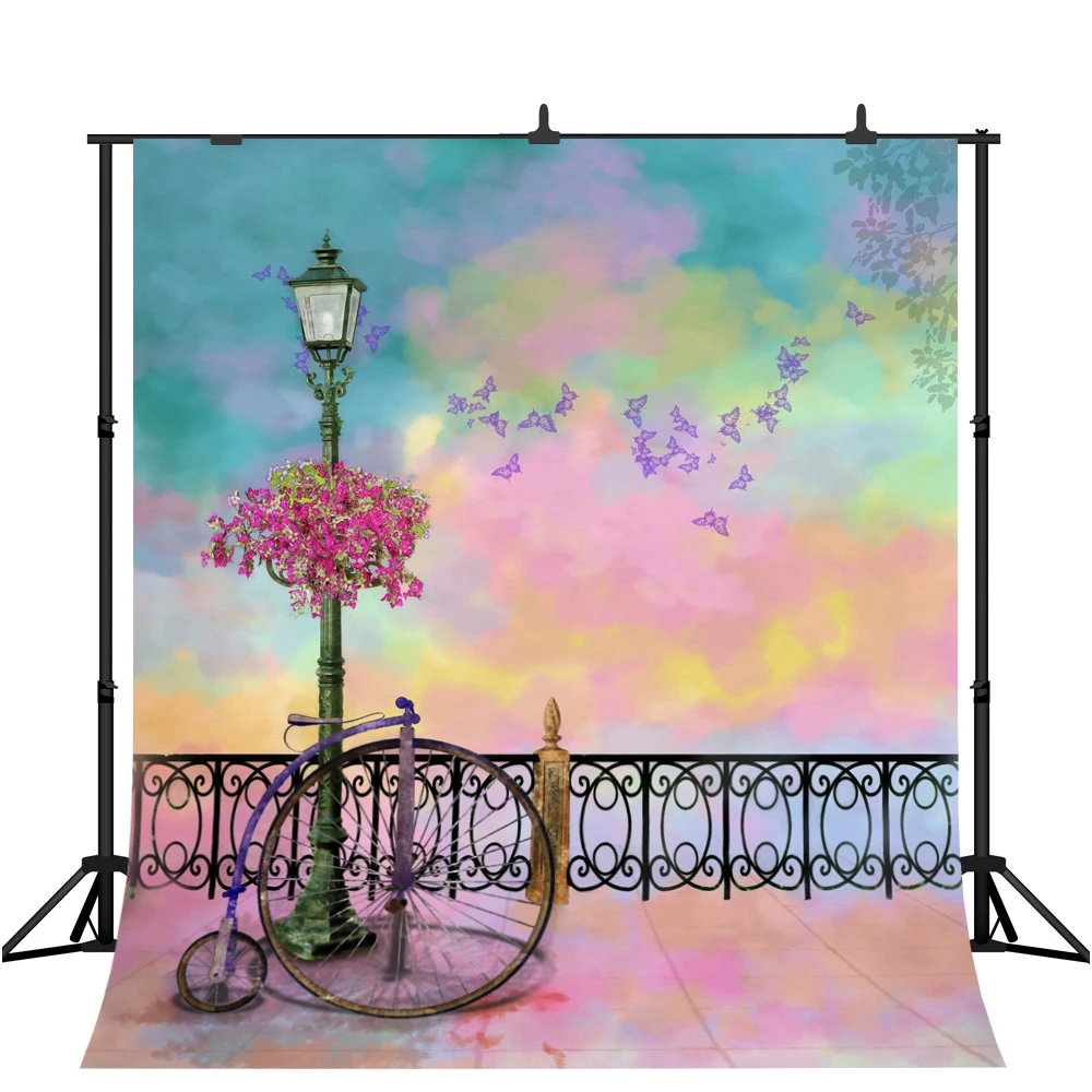 

Lyavshi photography backdrops Butterfly flowers spring bokeh photographic background baby shower decorations photocall props