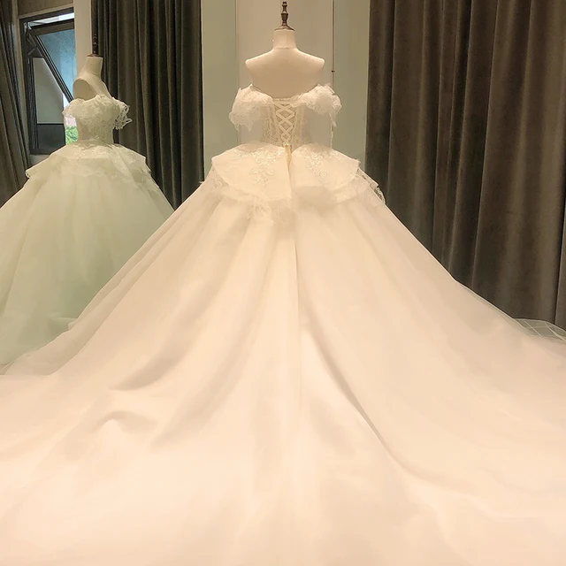 elegant wedding dress 2020 vestido boda invitada off shoulder lace robe femme suknie slubne ball gown princess matrimonio sl8118 2