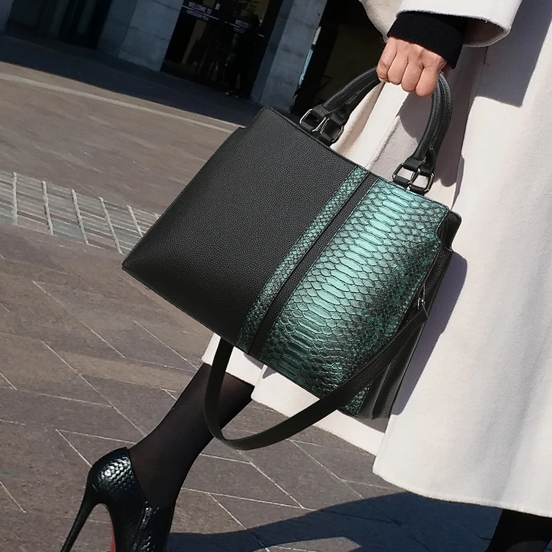

Luxury Crocodile Pattern Women Leather Messenger Handbags Ladies Green Color Party Shoulder Crossbody Bags Sac A Main
