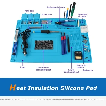 

1pc Heat Insulation Working Mat Heat-resistant Magnetic Silicon Pad For Circuit Soldering Station 3D Printer Parts