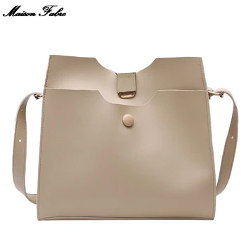 

Maison Fabre Fashion Women's Solid Color Large Capacity Zipper LeatherBag Shoulder Bag Messenger Bag
