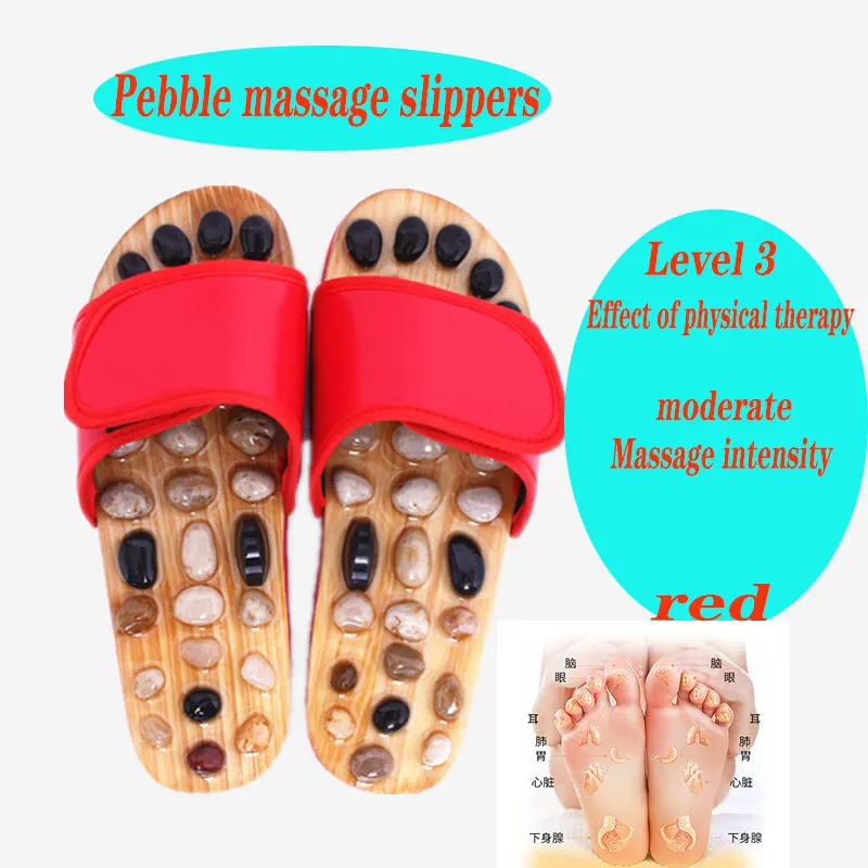 Lady Home Health Care Slippers Massage Shoes Natural Cobblestone Foot