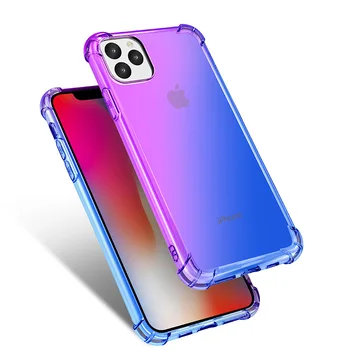 

100pcs Air Cushion Gradient Soft TPU Silicone Clear Case For iPhone 11 Pro Max XS XR X 8 7 6 6S Plus Ultra Thin Shockproof Cover