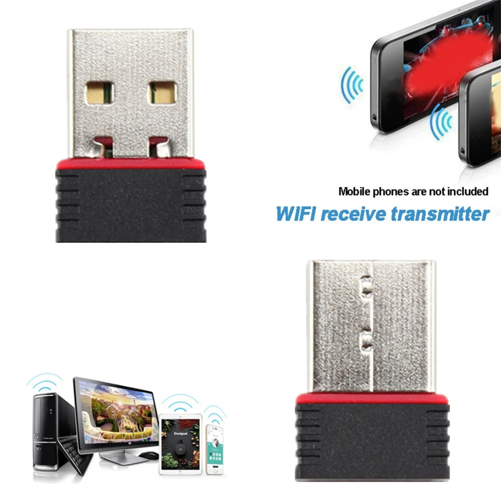 GRWIBEOU USB 와이파이 어댑터, 무선 리시버 동글, USB 네트워크 카드, 데스크탑 노트북 윈도우 7 8 10, 802.11n, 150Mbps, 300Mbps