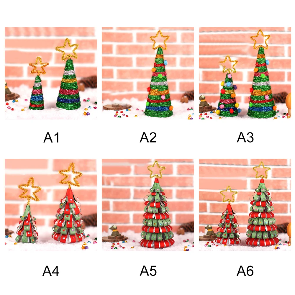 Самодельные поделки Рождественская елка съемные Мини Рождественская елка бумажные украшения для детей декоративные подарки креативные поделки игрушки