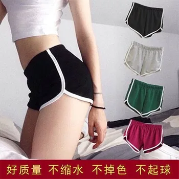 

2020 Sports Women Summer Casual Solid Color black Shorts Yoga Beach Candy-Colored Shorts
