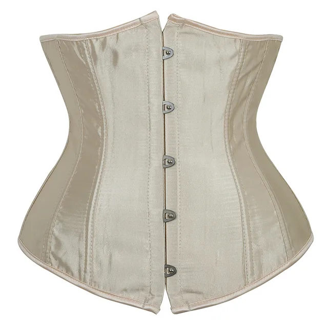 Underbust Corset Sexy Women's Underwear Waist Slimming Body Shaper for Women Steampunk Lace-up Corset Beige