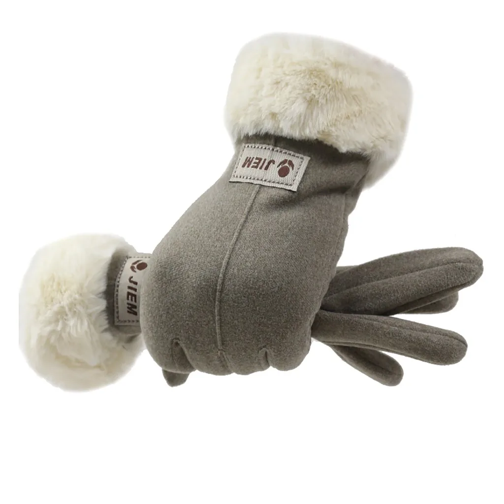 Женские флисовые перчатки Модные зимние элегантные с сенсорным экраном Нескользящие эластичные перчатки мягкие теплые уличные толстые перчатки# H