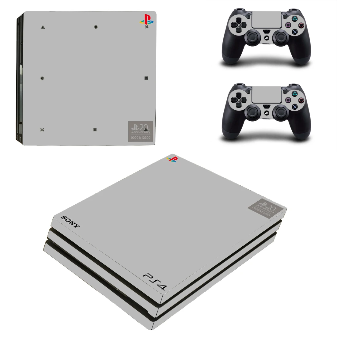 Стильная наклейка PS1 на 20-ю годовщину PS4 Pro для консоли Sony Playstation 4 и защитная пленка