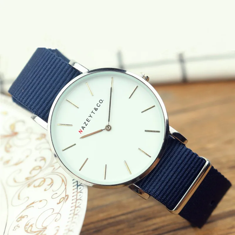 Nazeyt 2018 new fashion male classic quartz watch student teenager 40mm dial Midnight blue nylon wristwatch Reloj para hombres ремешок red line для xiaomi mi band 6 nylon braid 160mm blue ут000025160