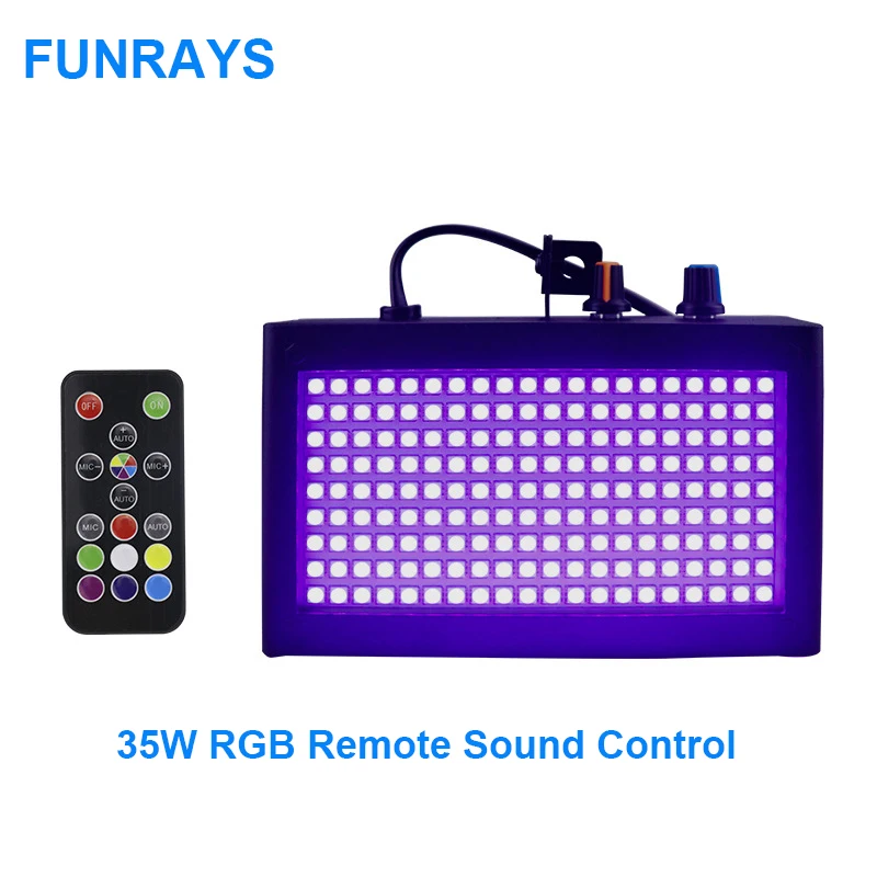 

180 Leds Strobe Flash Light Portable 35W Rgb Remote Sound Control Strobe Speed Adjustable For Stage Disco Bar Party Club Eu Plug