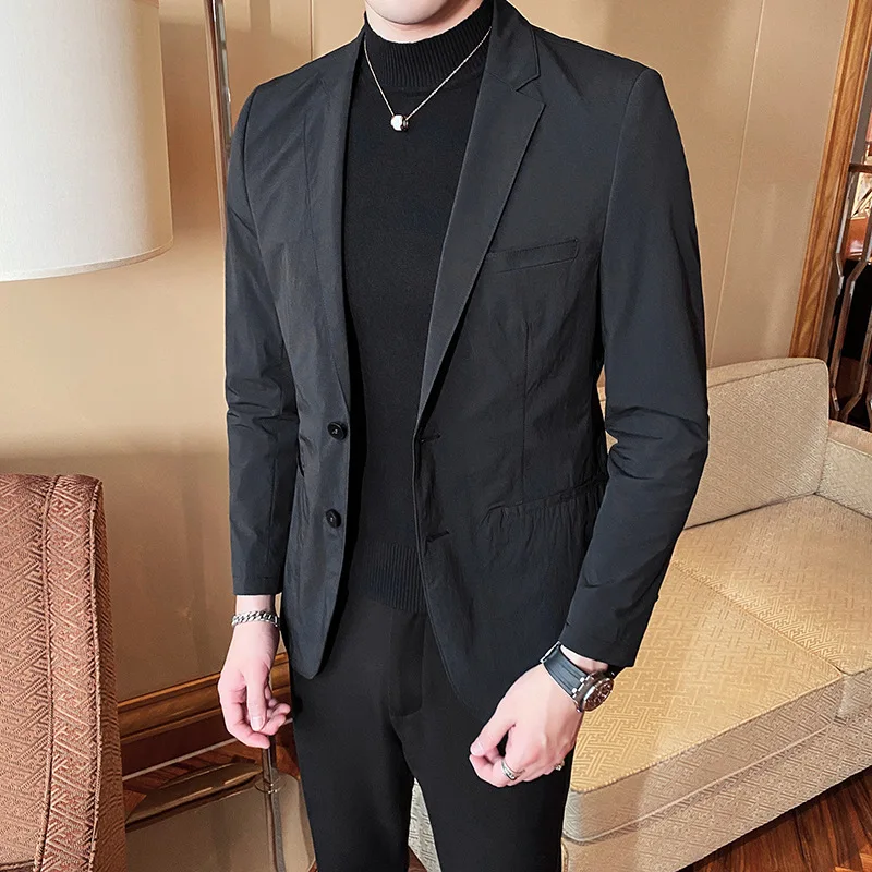 

2020 Spring New Style Suit Tops Korean-style Trend Men Casual Business Suit Coat Model Figure