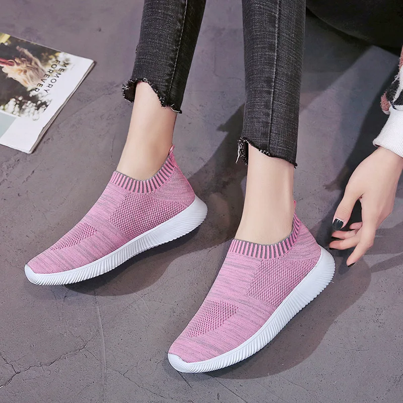 

2019 New Style Women's Cotton-padded Shoes Fly Woven Loafers Mesh round-Toe Flat Heel Foot Covering WOMEN'S Shoes