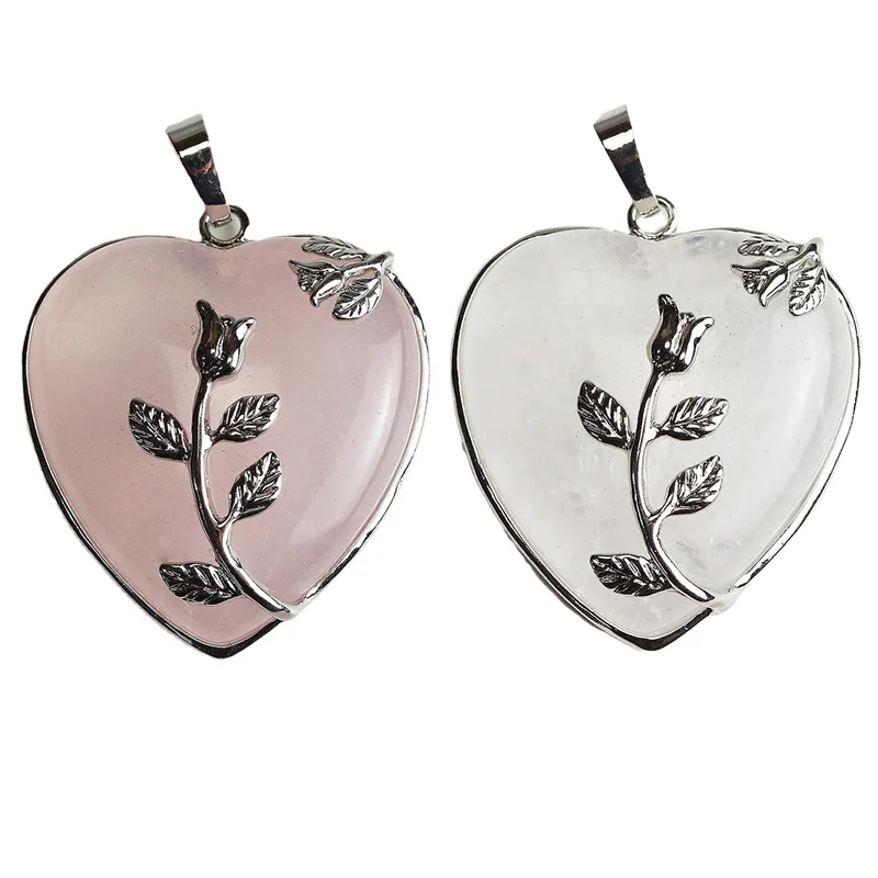 Роза с украшениями в виде кристаллов и цветов форме сердца кулон ожерелья Рейки