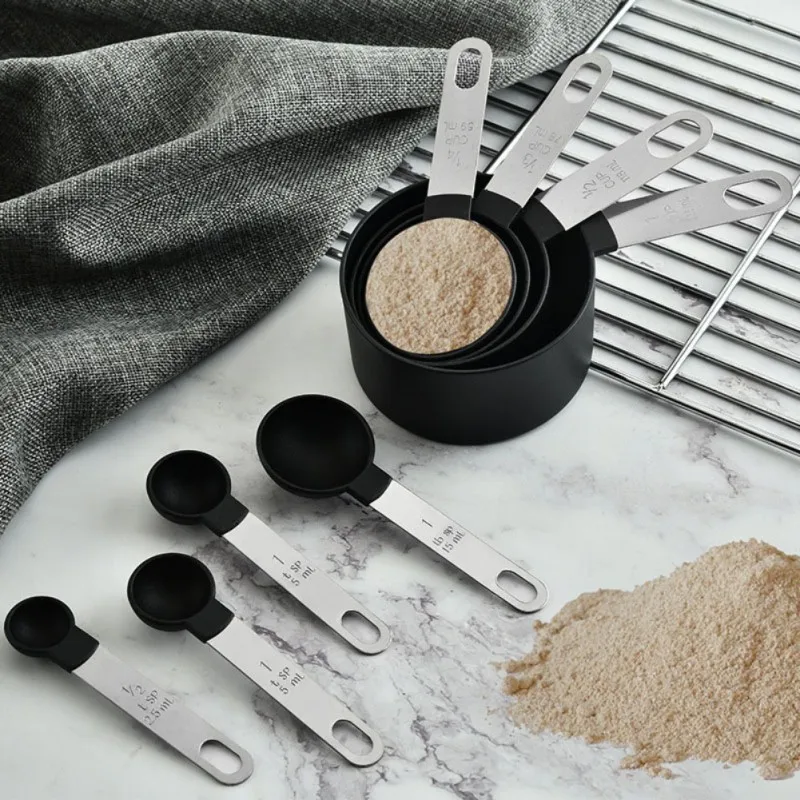 

4Pcs measuring spoon measuring cup sets Measuring Spoon Measuring Cup Sets Stainless Steel Spoon Measuring Cup Baking Tool