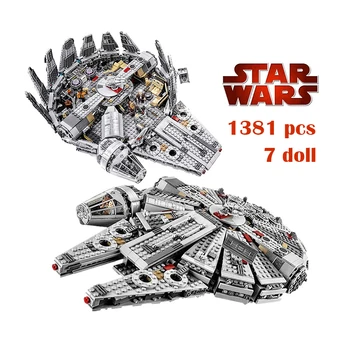 

1381 Pcs Compatible Lepining Star Wars Millennium 05007 Falcon Spacecraft Building Blocks Education Birthday Gift Toys