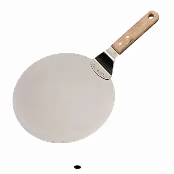 

Stainless Steel Pizza Shovel With Wooden Handle Non-Slip Home Pizza Paddle Spatula Cake Baking Cutter Kitchen Pastry Tools