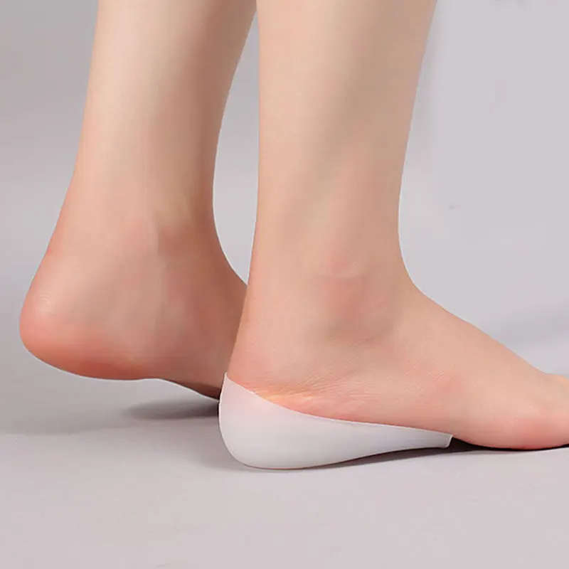 Solid White Silicone Insoles Hard-Wearing Insoles For The Feet Unisex Invisible Height Increase Socks Anti-Slippery Heel Pads