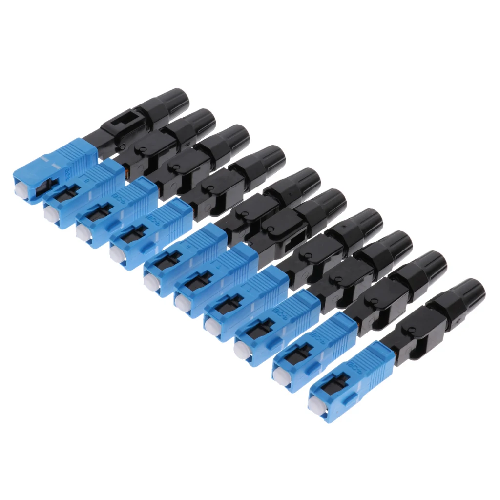10Pcs Embedded Type Fast Fit SC UPC Fiber Quick Fast Optic Connector for CATV Network