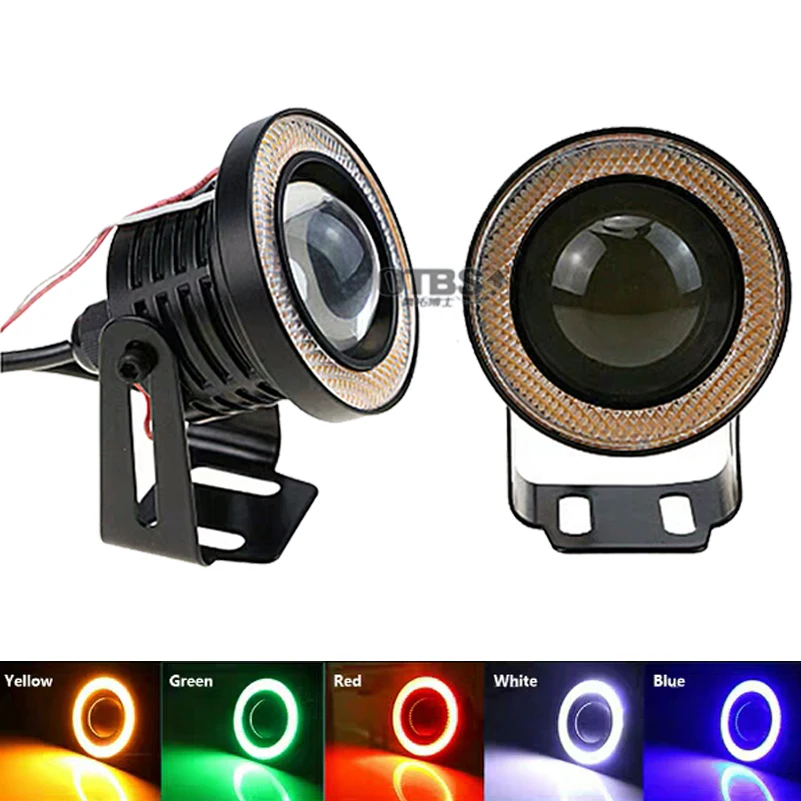 

2PCS 2.5/3/3.5 inch 64/76/89mm universal COB Angel Eyes Fog light Led Car Headlight Lamp DRL daytime running lights 12V For BMW