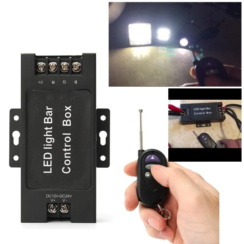 

7 flashing modes Car led flash controller DRL Daylight strobe dimmer Module 12v 24v 360w Led bar Relay Harness Control box