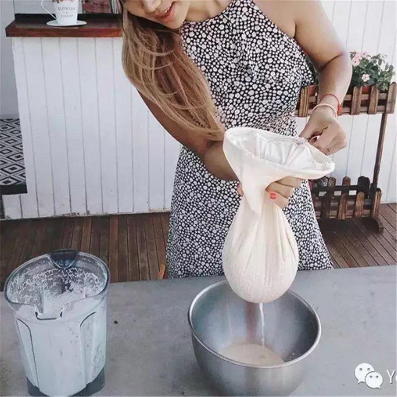 

Reusable Food Strainer Bag Fine Mesh Food Grade Soy Milk Filter for Milk Coffee Home Brewing Hop Sifter