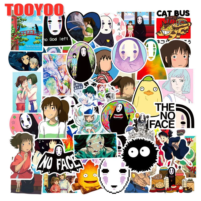50pcs/set No Face Man Stickers Anime Pegatina For Children On Laptop Fridge Phone Skateboard Suitcase Stickers Laptop