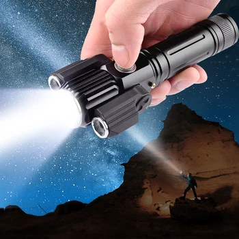 

3 Head Zoomable LED Night Flashlight Super Bright 4 Modes Rechargeable Camping Hiking Riding^1