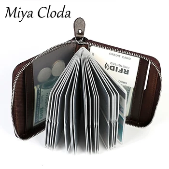 

Anti-magnetic RFID leather card holder for men and women New multifunctional ID bag zipper business card holder card holder
