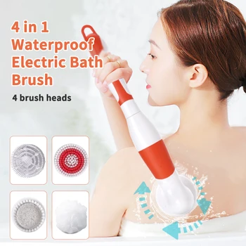 Battery Operated Electric Bath Brush Waterproof Remove Exfoliating Body Shower Brushers Silicone Spa Rub Massage Body Scrubber 1