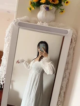 Dress Women Long-Sleeve Vintage Fairy Party-Midi French Elegant Designer Autumn Chiffon