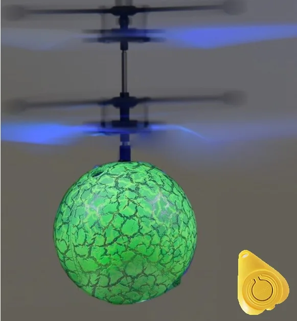 Green with switch Мини-Дрон, Радиоуправляемый вертолет, летающий шар, летающий игрушечный шар, сверкающий светодиодный Квадрокоптер, Дрон, Летающий вертолет, детские игрушки - Цвет: Green with switch