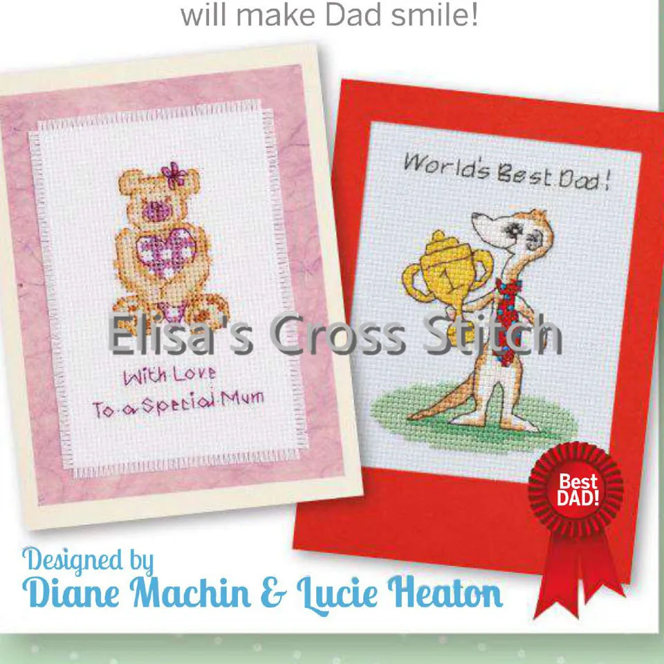 CD298 14ct DIY Greeting Card Popular Full Set Cross Stitch Cake Birthday Christmas Gift Cards World Best Dad | Дом и сад