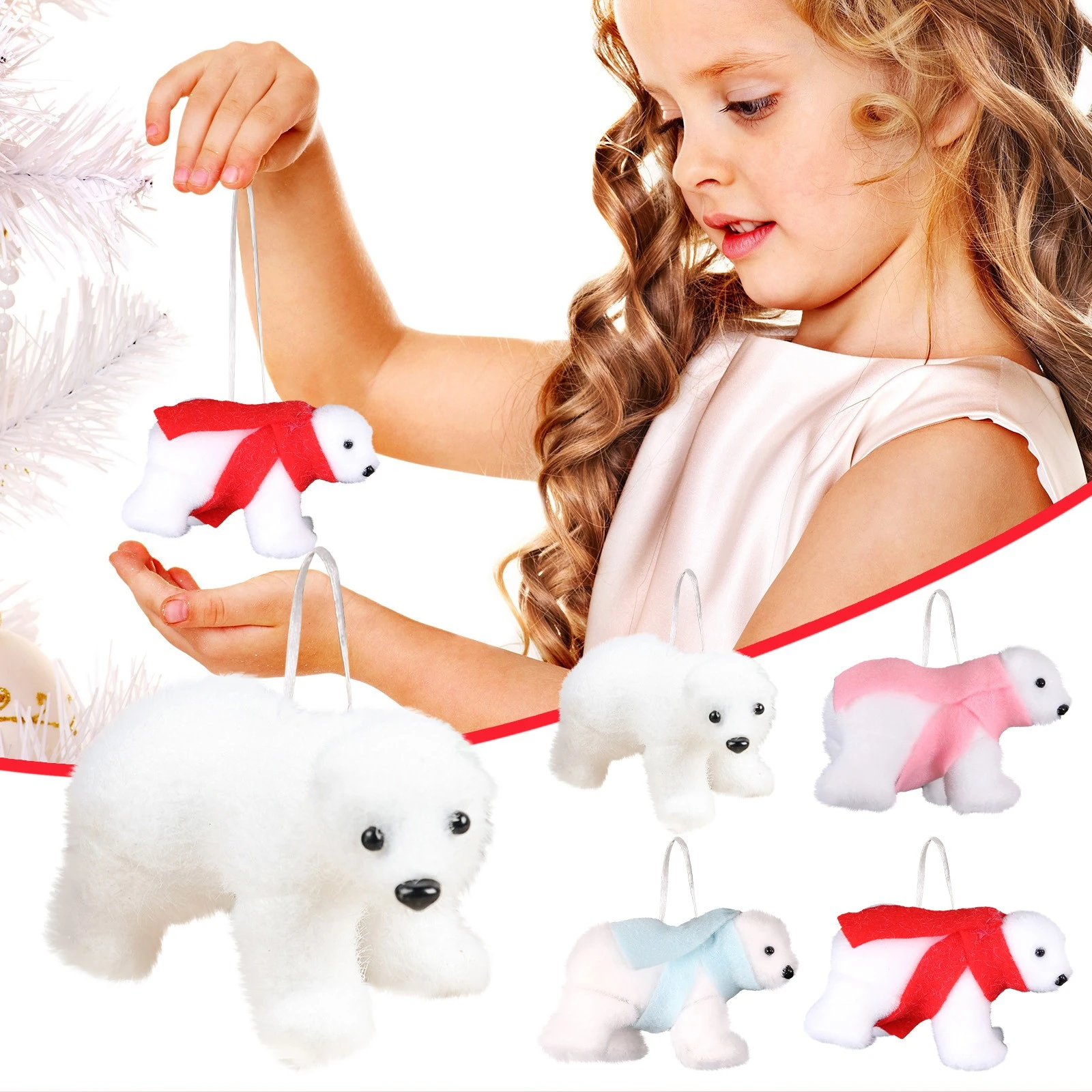 2022 Mini Christmas Bears 1Pc Mini Cute Plush White Bear Christmas Tree Pendant Home Christmas  Decoration 2022 New Year Children's Gift Рождество|Pendant & Drop  Ornaments| - Aliexpress