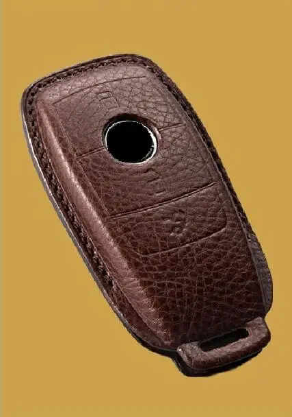 coffee cover Роскошный чехол для ключей из натуральной кожи для Mercedes Benz C Class W205 C200 C180 C260 C300 E Class W213 E200 S Class - Название цвета: coffee cover