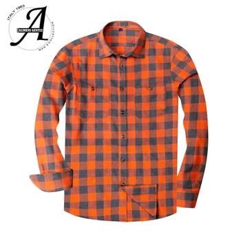 

Flannel Plaid Shirt Men Casual Long Sleeve High Cotton Fashion Male Shirts Chemise Homme Camisa Social Masculina