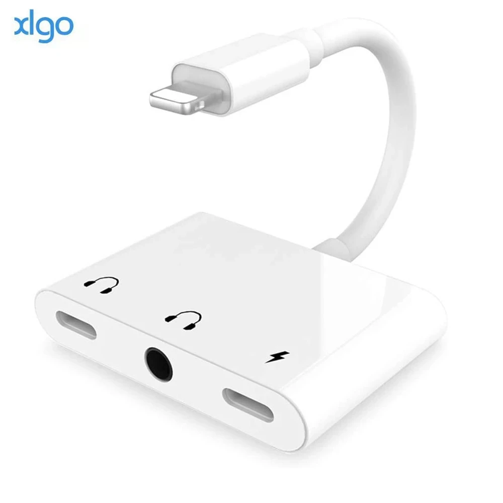 3 in 1 Charging Audio Adapter Headphone Splitter for Dual Lightning 3 5mm Jack Cable Fast Charger for iPhone SE 8 7 X iOS 13