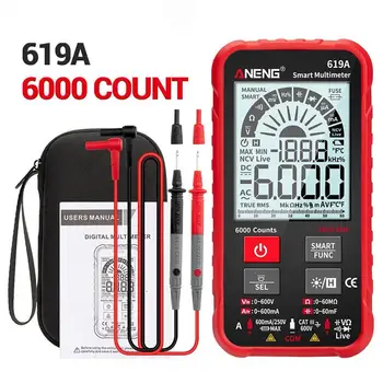 

ANENG 619A Digital Multimeter AC/DC Currents Voltage Testers True RMS 6000 Counts Professional Analog Bar Multimetro NCV Meter