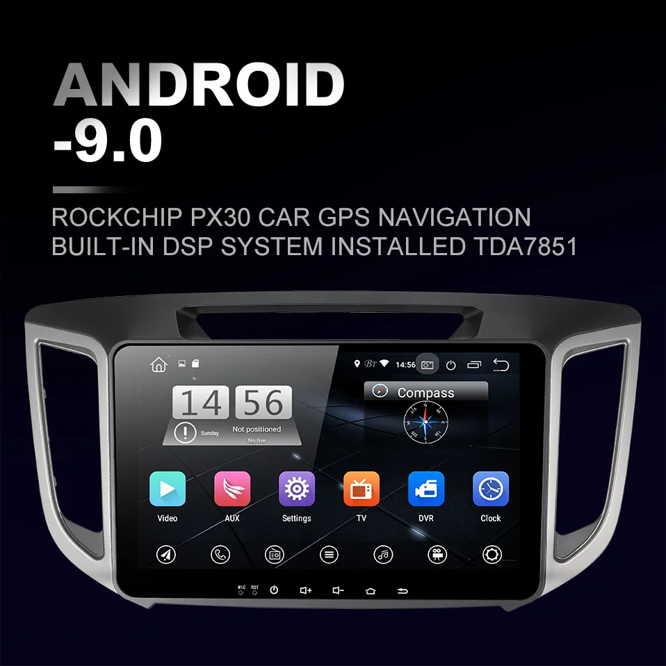 Uniway android 9,0 автомобильный dvd для hyundai creta ix25 автомобильный Радио плеер gps навигация автомобильный стерео видео аудио плеер