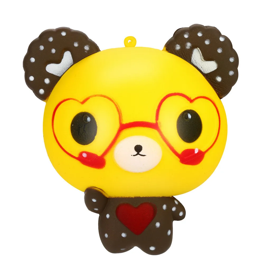 Cartoon Glasses Bear Squishies Slow Rising Squeeze Toys Stress Reliever Toy antistress novelty Fun Toys Gift for Children #A