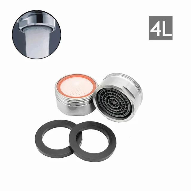 WASOURLF 2 PCS ก๊อกน้ําประหยัดน้ํา Aerator เปลือกสแตนเลส M24 ด้ายชาย 2L 3L 4L TAP อุปกรณ์ครัว FITTING 4