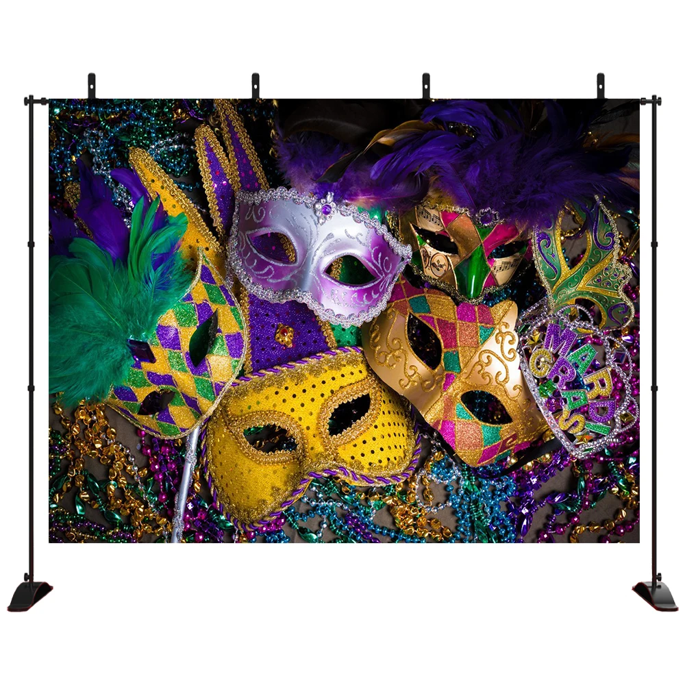 Mardi Gras Mask Photo Backdrop Masquerade Photography Background For Carnival Themed Party Birthday Decoration Booth Props Background Aliexpress