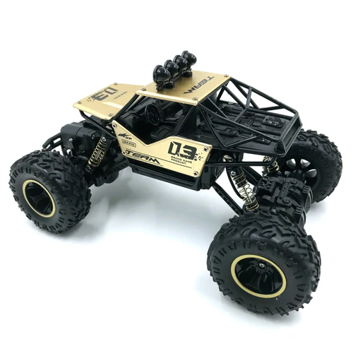 RC автомобиль 4WD Электрический 2,4 ГГц рок Cimbing двойные двигатели сплав RTR RC Drift Bigfoot дистанционного Управление модель вездеход 4x4 автомобиль игрушки - Цвет: Gold