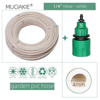 10/20/25/40 Meter 4/7mm Garden Water Hose with Quick Connector Micro Drip Misting Irrigation Tubing Pipe PVC Hose 1/4'' New Hose 8