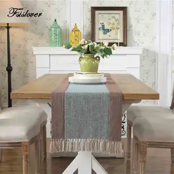 

FSISLOVER 2020 Ins Table Runners Patchwork Cotton Table Runner Light Luxury Style Home Party Decorative Chinoiserie Table Cloth