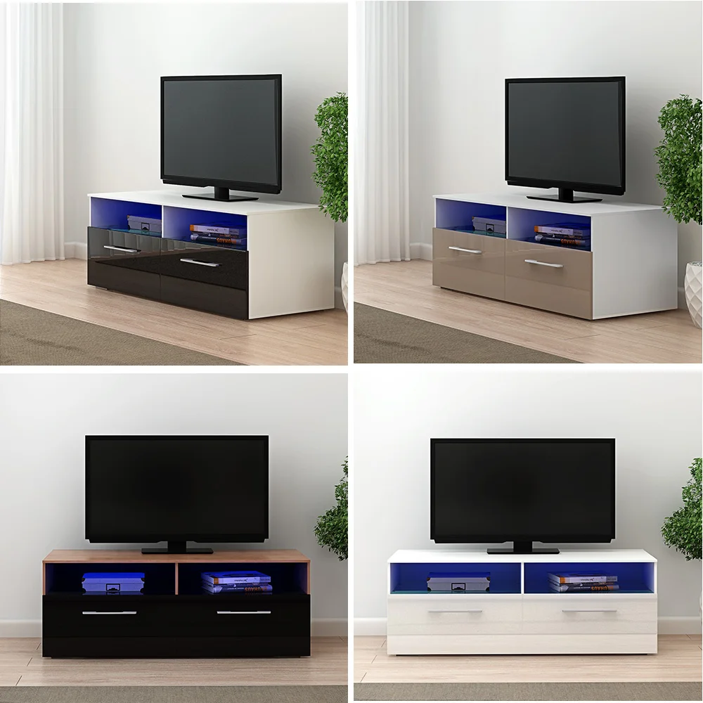 Pananan Modern 100cm TV Stand Cabinet Unit Lowboard Entertainment Media FREE RGB LED Lighting Fast delivery