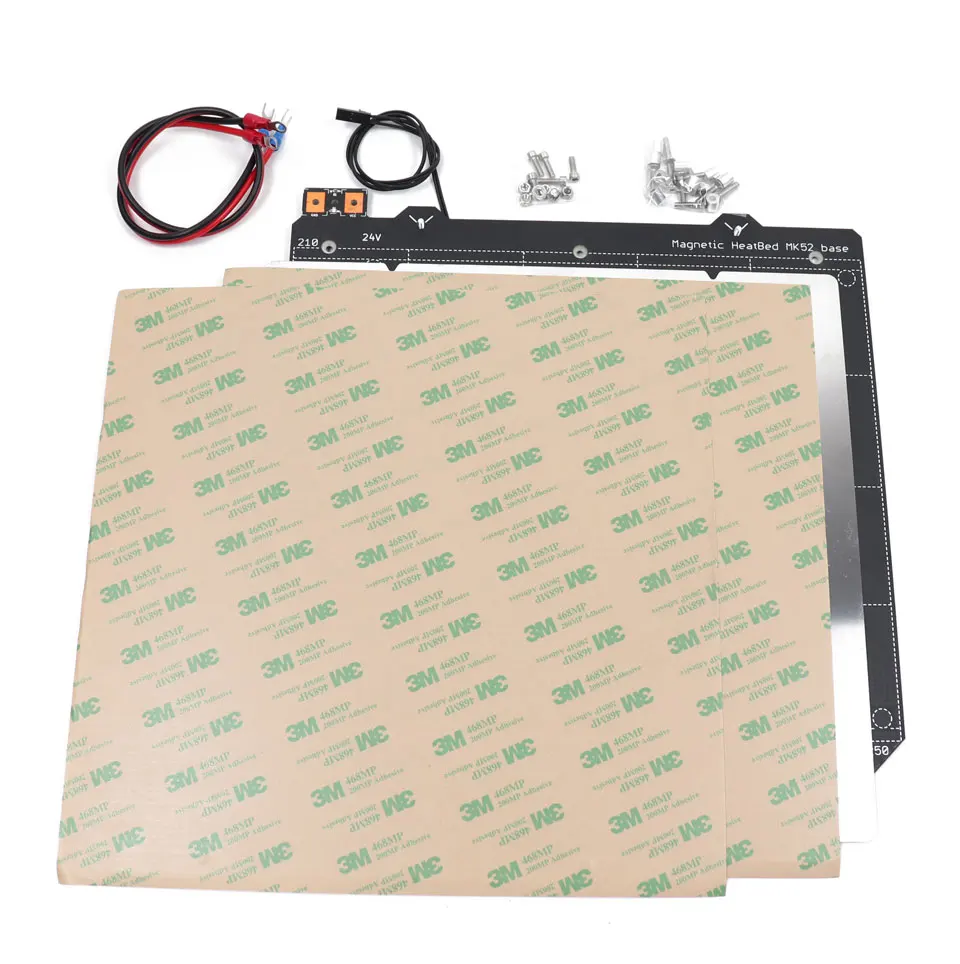 Cloned Prusa i3 MK3 3d принтер Магнитный MK52 тепловой стол 24 в сборке со стальным листом и 2