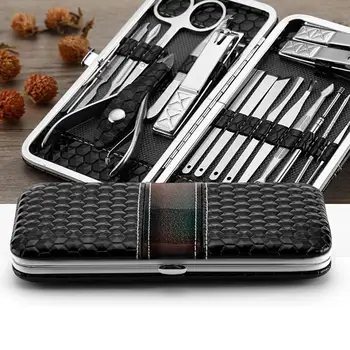 

18pcs Professional Nail Art Manicure Tools Set Stainless Steel Nails Clippers Scissors Tweezer Utility Manicure Nail Clipper kit